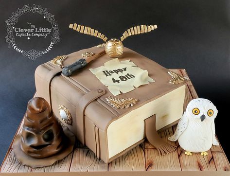 Spell Book Cake, Harry Potter Book Cake, Harry Potter Desserts, Harry Potter Spell Book, Harry Potter Theme Birthday, 9th Birthday Cake, Harry Potter Birthday Cake, 6th Birthday Cakes, Special Birthday Cakes