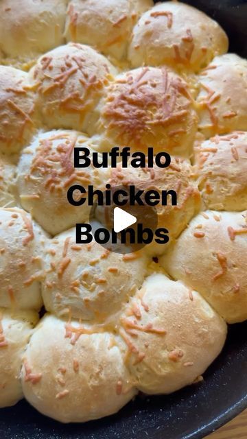 Needmore Farms | Gardening, DIY, and Recipes on Instagram: "Can anybody say BUFFALO!! I’m a sucker for anything with chicken and buffalo y’all 😋  This recipe is great for any football fan looking for a playoff snack! (especially if your a buffalo bills fan 🦬)  Ingredients: 2 shredded cooked chicken breasts 1/3 cup ranch 1/3 cup Buffalo sauce 8 oz block cream cheese 1 cup mozerella cheese 1 can premade biscuits Topping 1 Tosp butter Handful parmesan cheese  1. Cut all premade biscuits in half and smash out flat  2. Combing all ingredients (but biscuits) together  3. Stuff flattened biscuits with mixture and enclose  4. Put them in a cast iron skillet (or any casserole pan)  5. Cook at 375 for 8 min. Glaze with butter and sprinkle with parmesan cheese  6. Cook for 18 more minutes  Enjoy! Buffalo Chicken With Cream Cheese, Shredded Cooked Chicken, Buffalo Bills Stuff, Chicken Treats, Casserole Pan, Cooking Chicken To Shred, Gardening Diy, Cooked Chicken, Buffalo Sauce