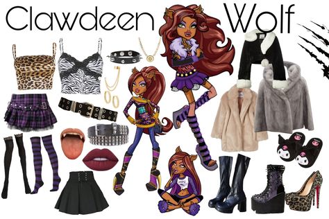 clawdeen wolf from monster high Clawdeen Wolf Outfit, Wolf Outfit, Monster High Cosplay, Clawdeen Wolf, Halloween 2024, Halloween Ideas, Monster High, Halloween, Polyvore