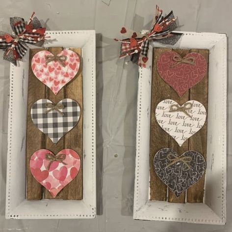 Easy Craft Kits To Sell, Material On Canvas, Easy Valentines Day Decorations For Kids, Diy Valentines Decorations For Kids, Valentine Church Crafts, Country Valentine Decor, Wood Projects For Valentines Day, Vintage Valentine Crafts Ideas, Valentines Day Wood Crafts