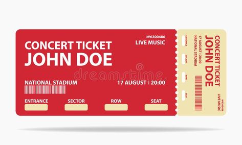 Festival Ticket Design, Ticket Design Template, Festival Ticket, Concert Party, Ticket Card, Concert Ticket, Illustration Template, Ticket Design, Elegant Cards