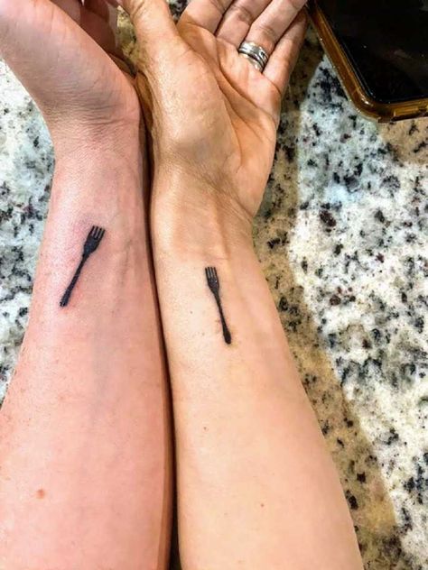 Fork Tattoo, Keep Your Fork, Love What Matters, Memorial Tattoos, Body Is A Temple, Makeup Tattoos, Sister Tattoos, The Best Is Yet To Come, Tree Tattoo