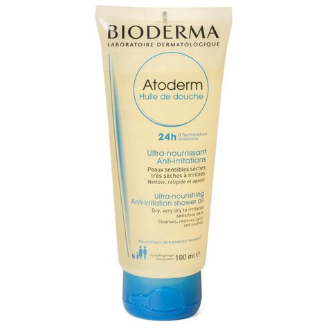 Bioderma Atoderm Shower Oil 100 ml product smear. Bioderma Atoderm, Marketing Analytics, Lip Primer, Wet Skin, Bio Oil, Skin Dryness, Shower Oil, Body Moisturizers, How To Clean Makeup Brushes