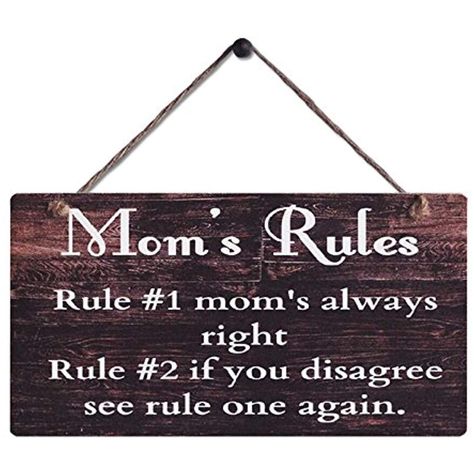 Rustic Wood Sign Wall Hanging Plaque Vintage Style Mom's Rules Motto Sign Size 11.5" x 6" ** Want to know more, click on the image. (This is an affiliate link) #decorativeaccessories Signs For The Kitchen, Vintage Kitchen Signs, Feel Better Gifts, Signs For Mom, Family Wall Decor, Wood Pallet Wall, Rustic Wood Sign, Inspirational Wall Decor, Wooden Wall Hangings