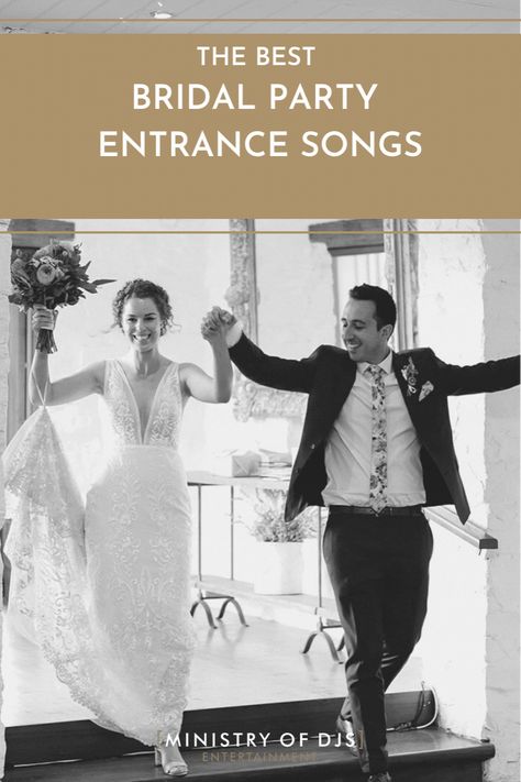 There is no better way to introduce yourself to your wedding reception audience than with an energetic & electric entrance. Music can contribute to the excitement of the entrance and we are always happy to work with our bridal parties to set the perfect vibe. Bridal Party Entrance Songs, Bridal Party Entrance Song, Bridal Party Entrance, Wedding Entrance Songs, Bridal Party Invitations, Large Bridal Parties, Wedding Reception Music, Entrance Songs, Music Suggestions