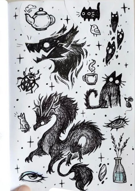 Quad Tattoo, Dragon Sketches, Goat Tattoo, Art Inspiration Reference, Anchor Tattoo, Inspiration Reference, Art Mignon, Feminine Tattoo, Owl Tattoo