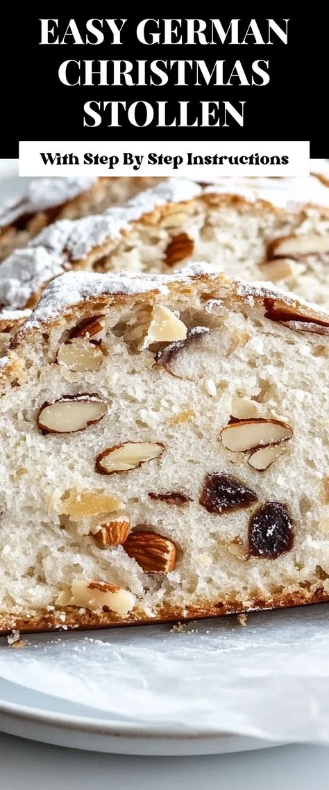 Image for Easy German Christmas Stollen Butter Stollen Recipe, European Christmas Desserts, Easy Stollen Recipe, Stolen Bread, German Christmas Stollen Recipe, Christmas Stollen Recipe, Stollen Bread, Christmas Stollen, Stollen Recipe