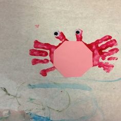 octagon crafts for preschoolers | Octagon crab.. Ocean study unit for my preschool class:) with our ... Crab Crafts, Under The Sea Crafts, Sea Activities, Sea Crafts, Under The Sea Theme, Vbs Crafts, Ocean Crafts, Daycare Crafts, Handprint Art