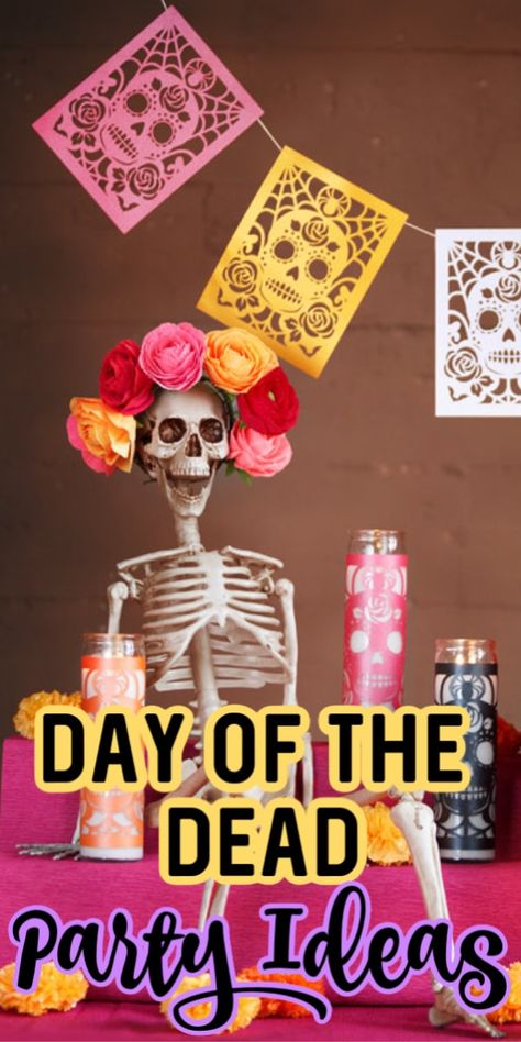 Dia Los Muertos Decorations, Halloween Decorations Skulls, Dia De Los Muertos Event Ideas, Dia De Los Muertos Decorations Ideas Party, Day Of The Dead Diy Decor, Dia De Los Muertos Party Ideas Food, Day Of The Dead Celebration Ideas, Day Of The Dead Dinner Party, Day Of The Dead Theme Party