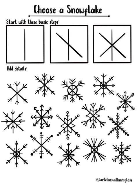 Product Preview Christmas Art Step By Step, Snowflake Window Painting, How To Draw Snowflakes, How To Draw A Snowflake, Winter Line Art, Christmas Art Lessons Elementary, Doodle Art Christmas, Drawing Snowflakes, Steps Of Drawing