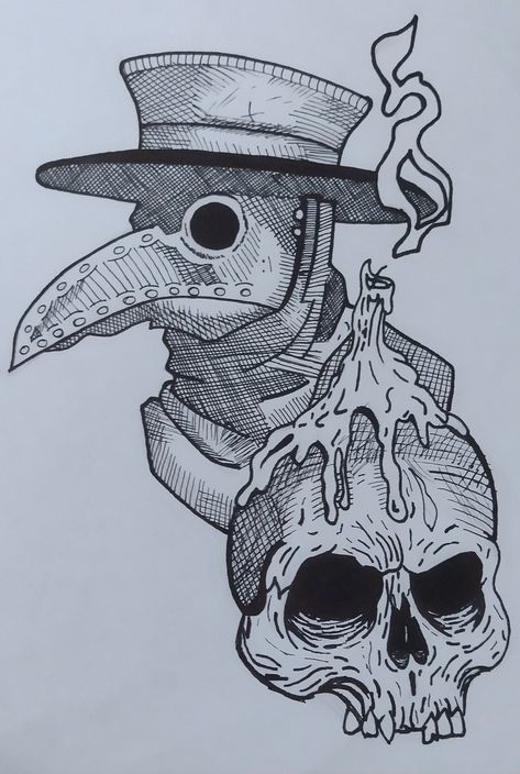 Drawing Examples, Plague Doctor, Step Drawing, Step By Step Drawing, Line Drawing, Drawing Ideas, Art Drawings, Humanoid Sketch, Tattoos