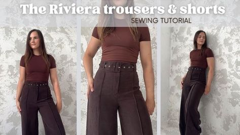 Diy high waisted wide leg trousers & shorts sewalong tutorial - using the NH Patterns Riviera sewing pattern. Available in UK sizes 4-32. PDF, projector and printed formats available! #sewingpattern #sewingproject #sewingtutorial #diypantspalazzo #diyclothesvideos #patternmaker #sewingclothes #handmadeclothing #sewingyoutuber Unique Sewing Patterns, Diy Skirts, Diy Pants, Trouser Pattern, Tutorial Sewing, Diy Clothes Videos, Shorts Pattern, Desi Fashion Casual, Diy Clothes Design