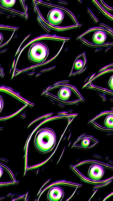 Psychotic Wallpaper, Dark Alternative Aesthetic, Weirdcore Aesthetic Wallpaper, Phone Wigits, Eye Strain Art, Eyes Background, Static Art, Trippy Background, Black Light Art