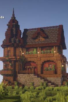 Minecraft Medieval House, Minecraft Starter House, Minecraft Tutorials, Starter House, Medieval House, Minecraft Structures, Minecraft World, Minecraft House Plans, Bangunan Minecraft