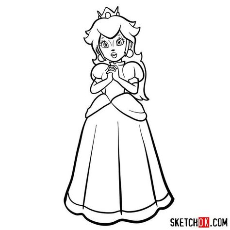 How to draw Princess Peach (Super Mario) - Sketchok easy drawing guides Coloring pages #coloringpages Coloring books #coloringbooks Coloring pages for kids #coloringpagesforkids Coloring pages for kids princess #coloringpagesforkidsprincess 1.569 Draw Princess Peach, How To Draw Princess, Easy Drawing Guides, Free Coloring Pages For Kids, Drawing Guides, Easy Drawing, Free Coloring Pages, Coloring Pages For Kids, Super Mario