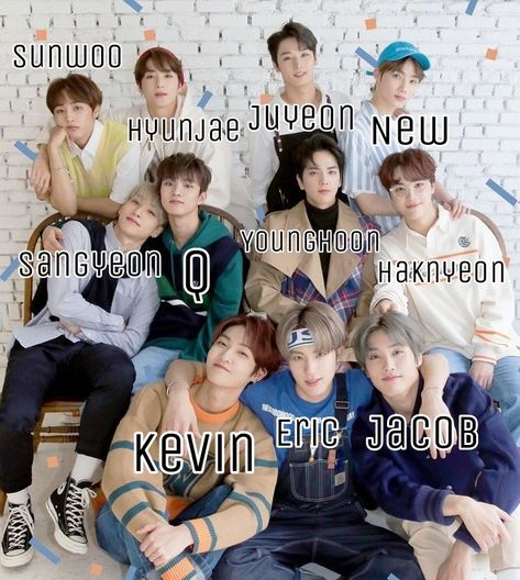 The Boyz Introduction, The Boyz Name Members, The Boyz With Names, The Boyz Group Photo With Names, The Boyz Group Photo, The Boyz Ot11, Cute Kpop Idols, Kpop Names, Zb1 Ot9