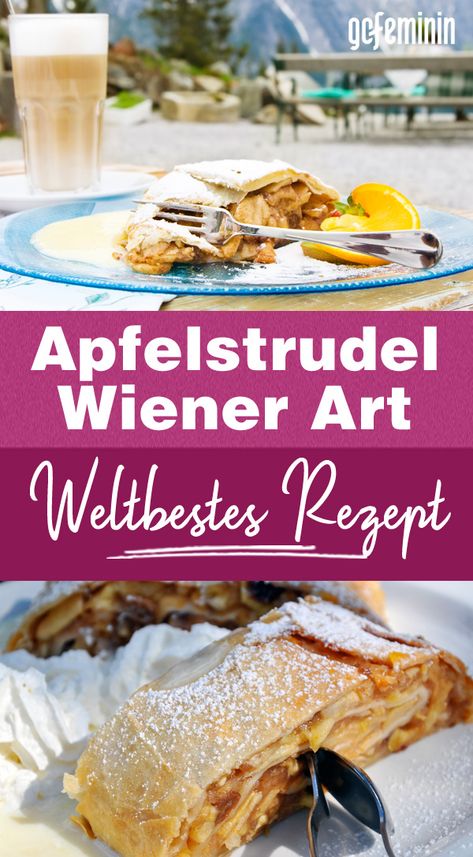 Apfelstrudel nach Wiener Art: Weltbestes Rezept! Apfelstrudel Recipe, German Pastries, Pie Dough Recipe, Pork Chop Dinner, Dessert Cake Recipes, Sweets Cake, Dessert Cake, Cooking Chef, Food Cakes