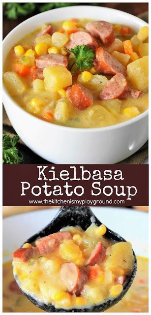 Whole30 Soups, Kielbasa Potato Soup, Groceries Budget, Kielbasa Soup, October Fest, Kielbasa Recipes, Potato Chowder, Magically Delicious, Diy Easy Recipes