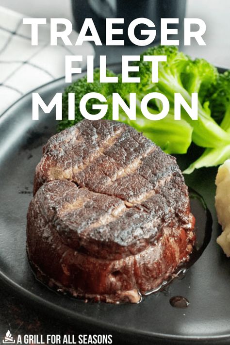 This classy dish is perfect for a romantic dinner or any special occasion. Traeger Filet Mignon captures the perfect flavor of the beef filet and blends it with a smoky flavor to create the ultimate bite. Perfect Filet Mignon, Filet Mignon Recipe, Mignon Steak, Filet Mignon Recipes, Filet Mignon Steak, Beef Filet, Healthy Beef Recipes, Traeger Recipes