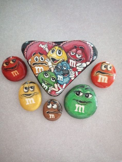 painting rocks! | M&M candy stones. | Facebook M&m Rocks Painted Stones, M M Candy, Lady M, Painting Rocks, Stone Rocks, Stone Painting, Painted Rocks, Candy, Stone