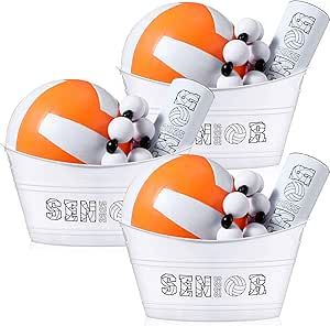 Pickmesh 3 Pcs Volleyball Senior Night Sport Gift Basket, Senior 2025 Graduation Gift Basket, 4.5L Plastic Sport Theme Oval Storage Tub for Volleyball 2025 Senior Night Gift Decor Sport Party Favors Sport Gift Basket, Sports Gift Basket, Night Volleyball, Graduation Gift Basket, Volleyball Senior Night, 2025 Graduation, Sports Party Favors, Sport Theme, Senior Night Gifts