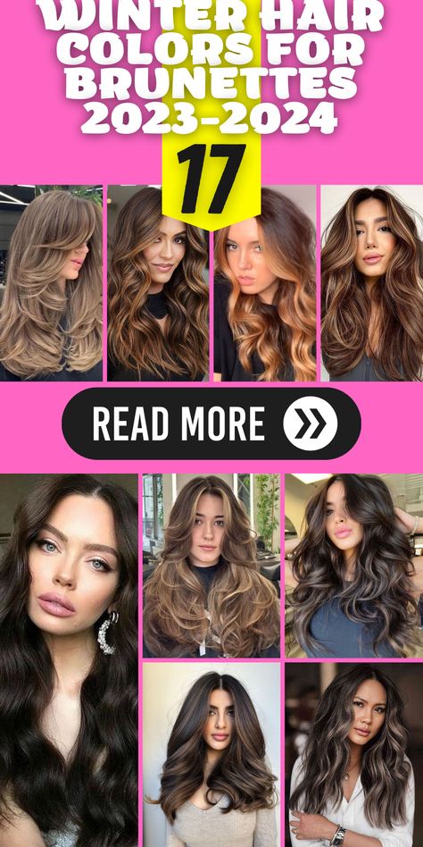 Winter Hair Color Trends for Brunettes 2023-2024: Explore the latest winter hair color trends for brunettes in 2023-2024. From short and curly hair to long and straight styles, discover how to style your locks for the season. Get inspired with balayage, ombre, and highlights that will keep you looking chic, trendy, and stylish all winter long. New Hair Colour 2024, 2024 Hair Color Trends, Winter Hair Color Trends, Dark Purple Hair, Winter Hair Color Ideas, Blonde Balayage Highlights, Colors 2023, Fall Hair Color Trends, Hair Mistakes