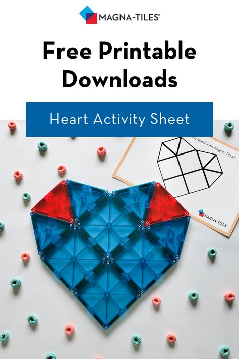 Looking for an easy AND educational activity to do with your little ones? Look no further! Download our free Heart Activity Sheet for some simple at-home learning! #BuiltWithMagnaTiles #MagnaTiles #MagneticTiles #FreeDownload #KidsActivities Magna Tiles Printables, Magnatiles Printables Free, Magnatiles Ideas, Picasso Tiles, Connetix Tiles, Catholic Kids Activities, Alzheimers Activities, Magna Tiles, Tiles Ideas