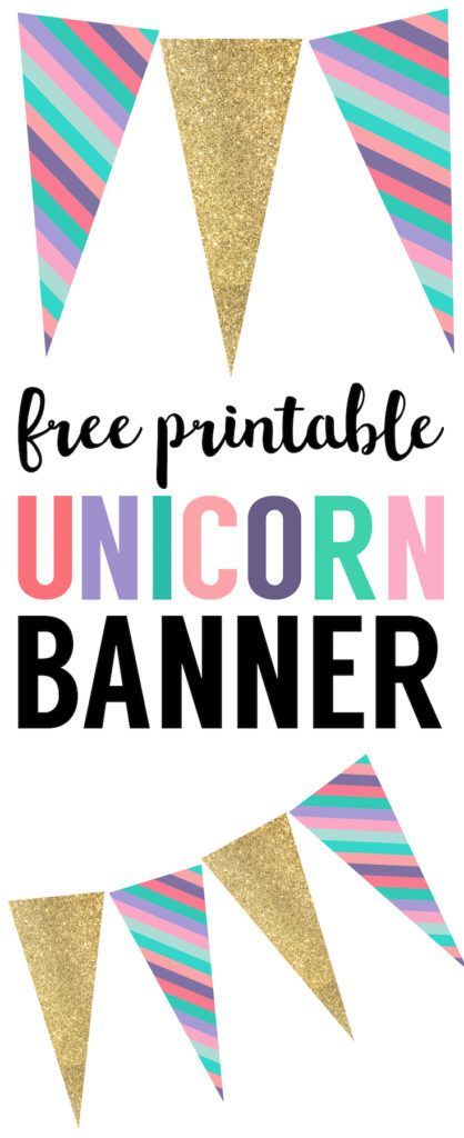 Unicorn Birthday Banner Free Printable. Banner for a unicorn birthday party, unicorn baby shower, or unicorn party. Print these DIY unicorn birthday party decorations. Diy Unicorn Birthday Party, Printable Unicorn Birthday, Unicorn Banner, Unicorn Birthday Party Decorations, Girls Party Decorations, Diy Unicorn, Unicorn Printables, Birthday Party Decorations Diy, Unicorn Baby Shower