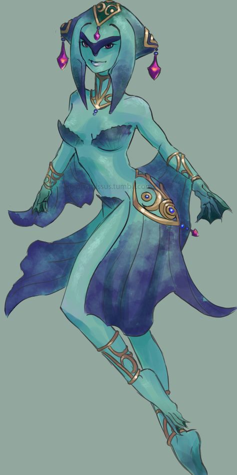 Botw Zora, Ruto Zelda, Zora Zelda, Zora Oc, Video Game Fan Art, Nintendo Characters, Link Zelda, Alien Concept Art, Zelda Art