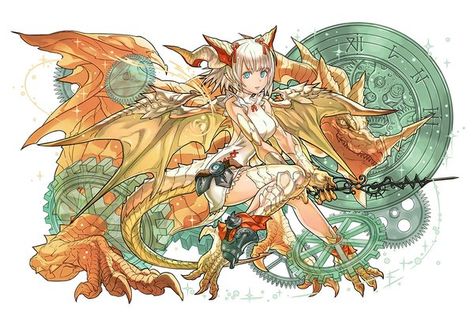 Puzzle And Dragons, Puzzles And Dragons, Monster Book Of Monsters, Book Dragon, Dragon Art, Character Design Inspiration, Amazing Art, Game Art, Anime Drawings