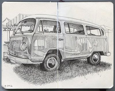 Paul Heston, Moleskin Sketches, Drawing Vehicles, Paul Heaston, Pencil Drawing Ideas, Moleskine Art, Sketch Books, Sweet William, Drawing Sketchbook