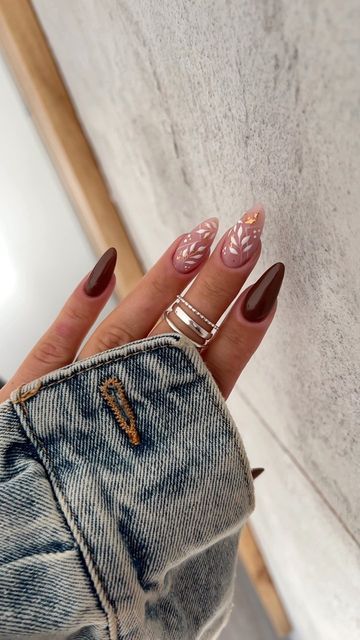 Autumnal Nails, Mani Nails, Brown Nails Design, Nails Autumn, Nails Designer, Trending Nails, November Nails, Nail Drawing, October Nails