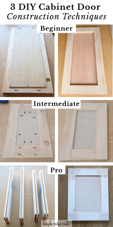 Learn 3 DIY shaker cabinet door construction techniques, for all skill levels, including beginner, intermediate, and professional techniques. Learn the pros and cons of each of these DIY cabinet door methods. Also, learn about parts of a cabinet door, and common styles and materials for cabinet doors DIY. Building A Cabinet Door, Mdf Shaker Cabinet Door Diy, Turn Cabinets Into Shaker Style, Build New Cabinet Doors, Diy Glass Shaker Cabinet Doors, Kitchen Cabinets Ideas Diy, How To Make A Shaker Cabinet Door, Cabinet Door Inserts Diy, Making A Cabinet Door