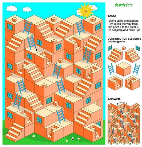 3d maze game with stairs and ladders. 3d maze game: Using stairs and ladders try , #AD, #stairs, #ladders, #maze, #game, #find #ad Maze Drawing, 3d Maze, Ladders Game, Stair Ladder, Isometric Drawing, Snakes And Ladders, Maze Puzzles, Maze Game, Image Bank