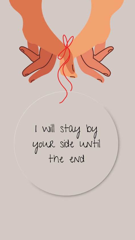 I will stay by your side until the end ❤️ Red string legend #love #lovequote #quote #wallpaper #relationship I Will Stay By Your Side Quotes, Girls One Side Love Quotes, By Your Side Quotes, Wallpaper Relationship, Quote Wallpaper, Daily Quote, Red String, Love Yourself Quotes, By Your Side