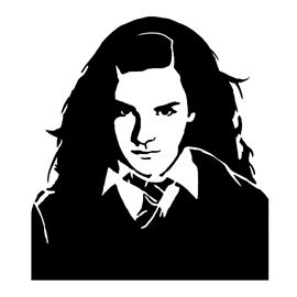 Hermione Granger Stencil   Love Harry Potter Fanfiction? Check out our Harry Potter Fanfiction Recommended reading lists - http://fanfictionrecommendations.com/harry-potter-fanfiction-recommendations/ Hermione Granger Drawing, Harry Potter Stencils, Cricut Harry Potter, Harry Potter Clip Art, Harry Potter Silhouette, Harry Potter Clipart, Harry Potter Portraits, Harry Potter Pumpkin, Harry Potter Font