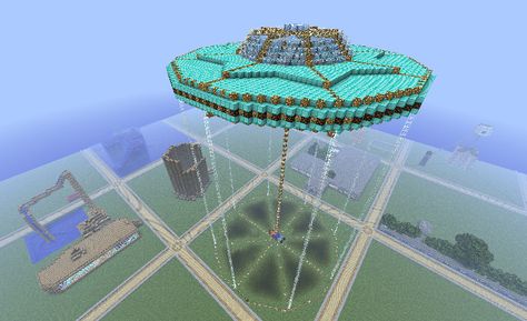 Ufo Minecraft, Minecraft Circle, Minecraft Circles, Skyrim Gif, Minecraft Inspiration, Minecraft Ideas, Anime Fnaf, Skyrim, Minecraft