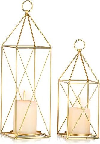 Amazon.com: Rustic Wedding Decor: Home & Kitchen Farmhouse Candle Holders, Fireplace Mantel Shelf, Farmhouse Candles, Farmhouse Centerpiece, Gold Lanterns, Decorative Set, Large Lanterns, Small Lanterns, Lantern Candle Decor