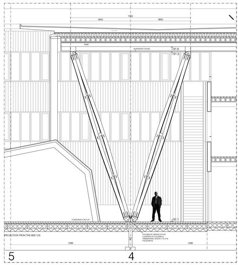 METLA Forest Research Centre / SARC Architects Timber Structure Detail Section, Tree Column Structure Detail, Glulam Structure Detail, Steel Column Detail, Wooden Structure Architecture, Timber Column, Column Structure, Truss Structure, Steel Architecture