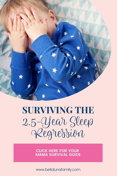 Surviving The 2.5 Year Sleep Regression | Bella Luna Family | Is your 2.5 year old on a solid nap strike, leaving your wondering if it is time to drop the nap? Hold up! You've got to read this post to learn all about what causes the sleep regression, nap schedules, bedtime fears, ok to wake clocks, transitioning to a big kid bed too soon and how to get back on track. Dive into the post: https://bellalunafamily.com/2-and-a-half-year-sleep-regression/. 2 And A Half Year Old Sleep Schedule, 6 Month Sleep Regression, Toddler Sleep Schedule, Toddler Sleep Regression, Toddler Bedtime Routine, Baby Sleep Regression, Toddler Sleep Training, Toddler Bedtime, Kid Bed