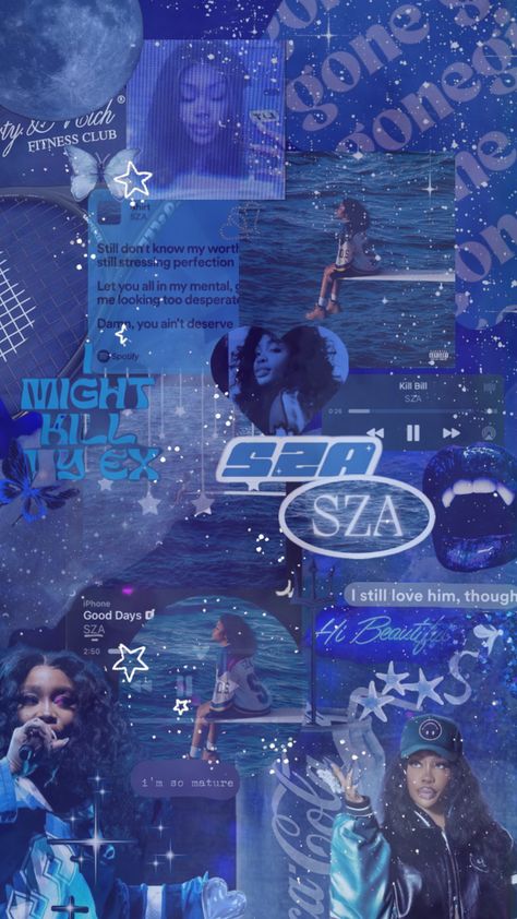 Request from @4o8_sophiaaa!!!! Tysm for requesting! Was so much fun to make!!! 💙 #sza #szaaestethic #blueaesthetic #wallpaper #bluewallpaper Sza Aesthetic Wallpaper Blue, Sza Collage Wallpaper, Disney Moana Art, Pink Hello Kitty Wallpaper Iphone, Cute Screen Savers, Sza Singer, Cute Images For Wallpaper, Baby Blue Wallpaper, $b Wallpaper