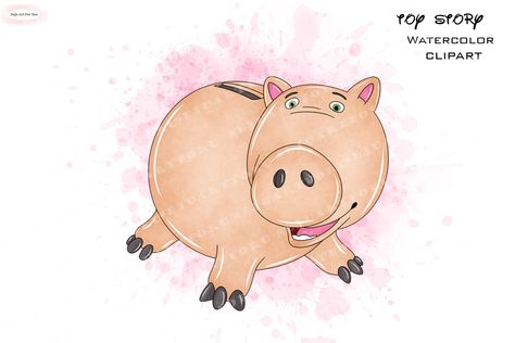 Toy story clipart, toy story, toy story clip art, toy story watercolor, toy story png, watercolor toy story, toy story clip art, Hamm pig keywords #canvamathelement #canvadesignideas #canvaaesthetic Toy Story Watercolor, Toy Story Clipart, Toy Story Png, Painted Banners, Toy Story Cupcakes, Scrapbook Images, Pig Character, Baby Birthday Themes, Drawing Images