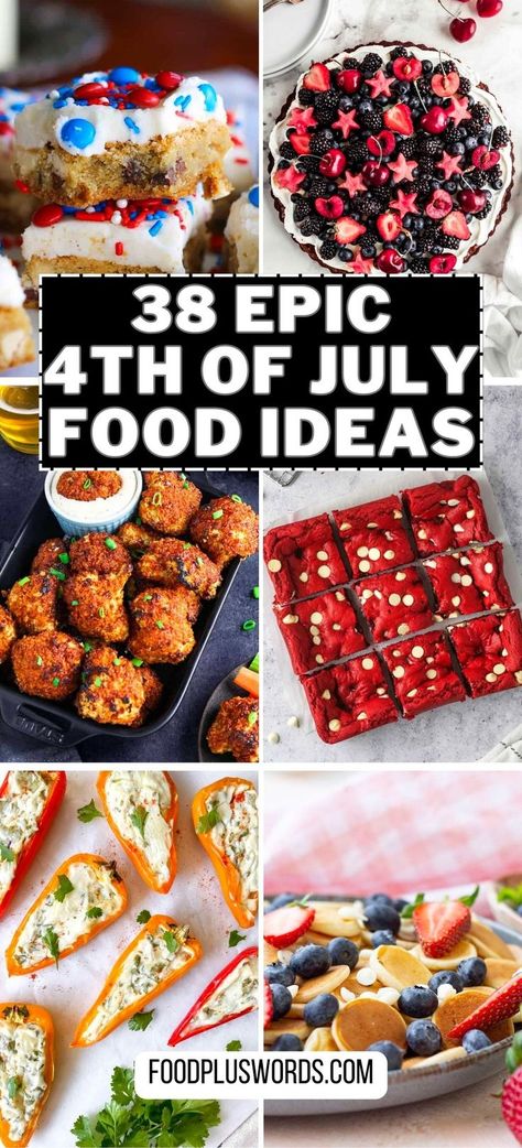 Elevate your Fourth of July celebration with these amazing Fourth of July party food ideas! From patriotic cupcakes to mouthwatering BBQ snacks, this recipe blog post has everything you need. Explore a range of summer party appetizers, including healthy options and savory appetizer dishes. These finger food appetizers are perfect for a festive holiday gathering! July 4th Appetizers, 4th Of July Food Ideas, July Food Ideas, Summer Party Appetizers, 4th July Food, 4th Of July Food, Patriotic Cupcakes, Pool Party Food, Fourth Of July Party