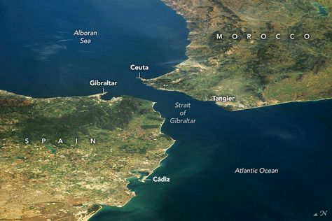 Amur River, Strait Of Gibraltar, Nasa Earth, Texas State University, Earth Pictures, Remote Sensing, Aegean Sea, Mediterranean Sea, Cadiz