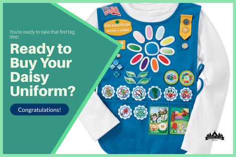 Ready to Buy Your Daisy Vest? - Scout It Up Girl Scout Daisy Vest, Daisy Uniform, Girl Scout Vest, Girl Scout Uniform, Girl Scout Badges, Girl Scout Daisy, Scout Uniform, Scout Badges, Daisy Art