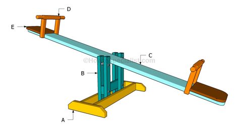 Building a seesaw (with padded seats) Outside Toys, Backyard Playset, Playhouse Plans, See Saw, Build A Playhouse, Teeter Totter, Backyard Swings, Diy Playground, Outdoor Play Area