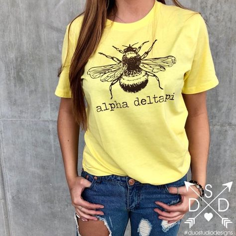 Bee Tee / Sorority / Greek  (see description to customize) Sorority Buttons, Bee Shirt, Sorority Tees, Tri Sigma, Sorority Sweatshirts, Comfort Colors Shirt, Sorority Shirts, Honey Bee, Bumble Bee