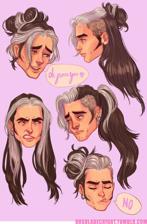 Olly's hair by UrsulaDecay on @DeviantArt Hair References Drawing, Hair Drawing Reference, Long Hair Drawing, Drawing Male Hair, Male Hairstyles, Character Design Cartoon, Drawing Hair, Hair Sketch, Hair Drawing