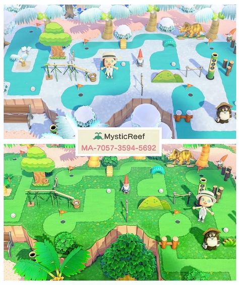 Animal Crossing Online, Animal Crossing Fish, Nintendo Switch Animal Crossing, Ac New Leaf, Animal Crossing Guide, Animal Crossing Qr Codes Clothes, Animal Crossing Wild World, Mini Golf Course, Island Theme