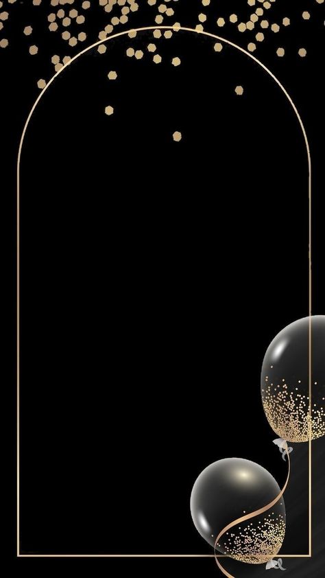 Black Ballons, Image Illusion, Gold Wallpaper Phone, Birthday Background Design, Birthday Invitation Card Template, Happy Birthday Black, Floral Cards Design, Happy Birthday Wallpaper, Photo Frame Wallpaper